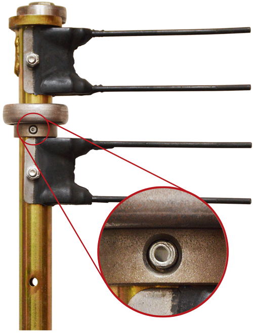 

                                SPIROL® standard duty Coiled Spring Pin in a hay rake application          
   
                